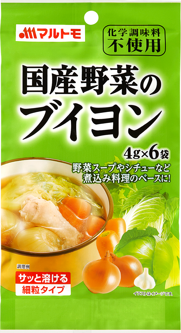 国産野菜のブイヨン 4g 6袋 鰹節 かつおぶし だしの素 つゆのマルトモ
