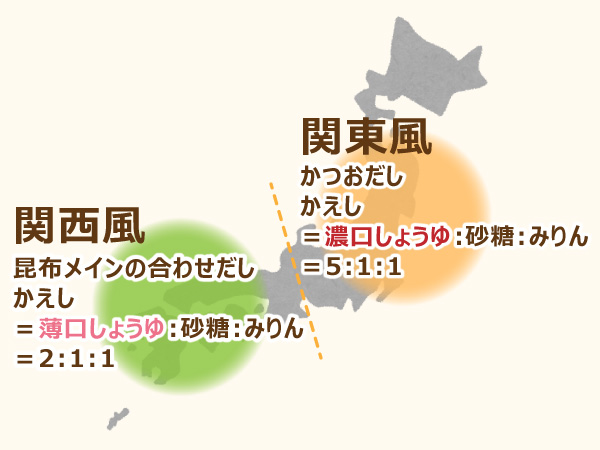 つゆ事情、関東VS関西